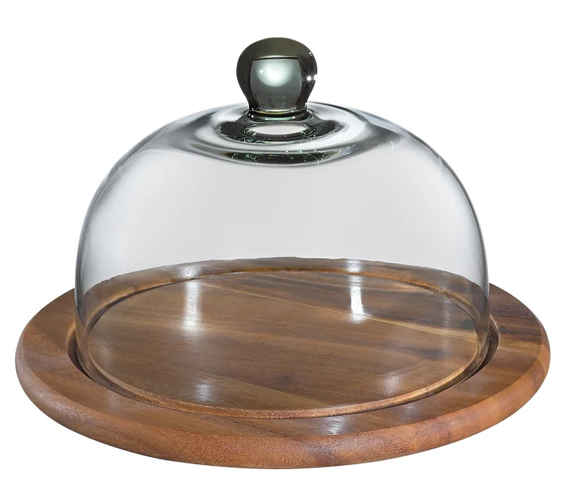 Käseglocke mit Glasdeckel Akazie 25 Holzkollektion