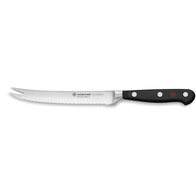 Tomatenmesser mit Wellenschliff 14cm Classic schwarz
