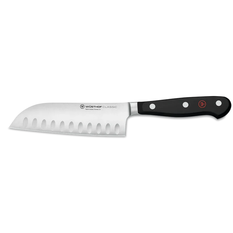 Santokumesser mit Kullenschliff 14cm Classic schwarz