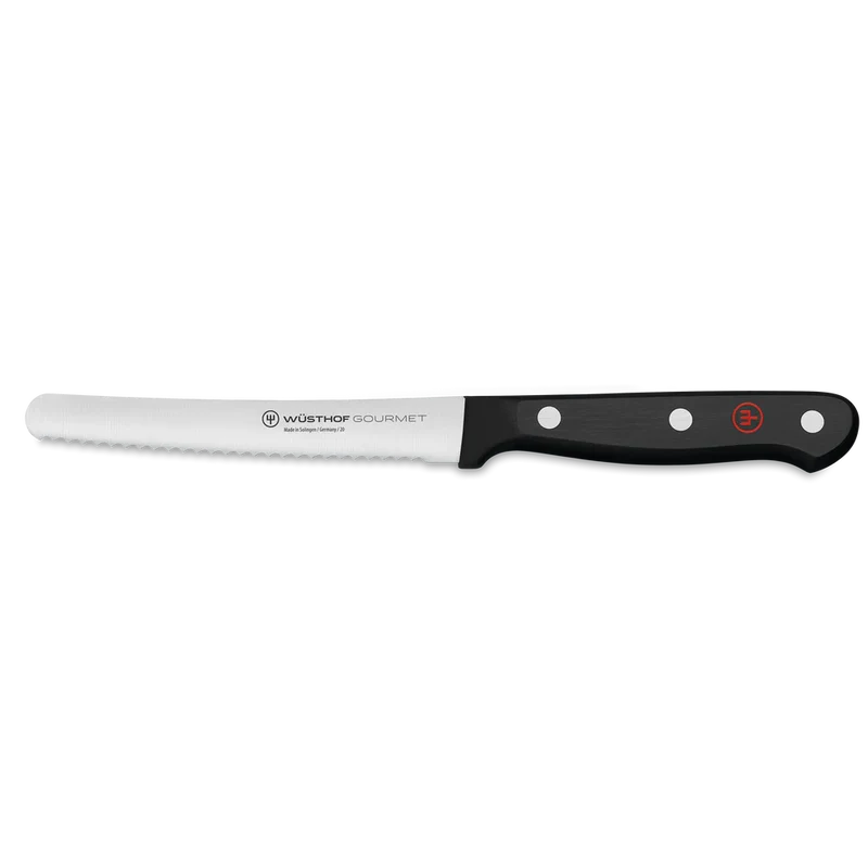 Brötchenmesser Wellenschliff 12cm Gourmet schwarz