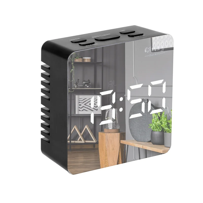 Wecker mit Raumtemperaturanzeige Alarm Datumsanzeige Weckeranzeige Hintergrundbeleuchtung Tischuhr Temperaturanzeige USB- oder batteriebetrieben (Schwarz)