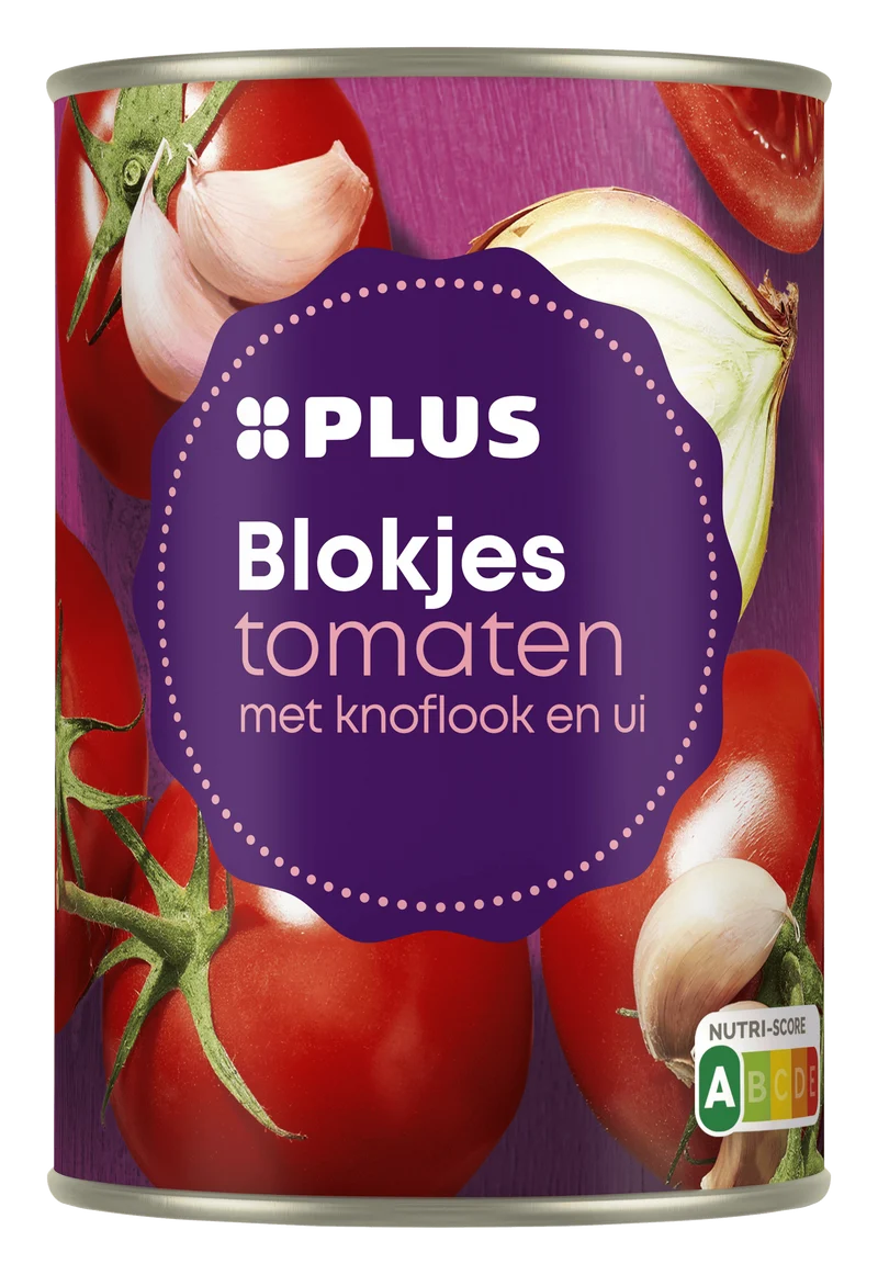 Tomatenblokjes met knoflook en ui