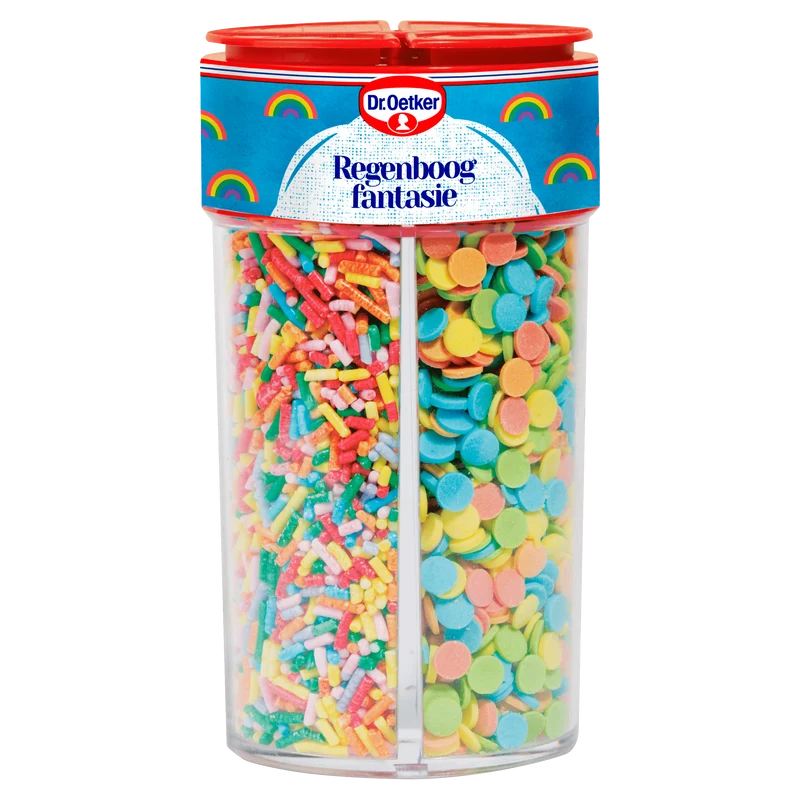 Dr. Oetker Regenboogfantasie taart versiering