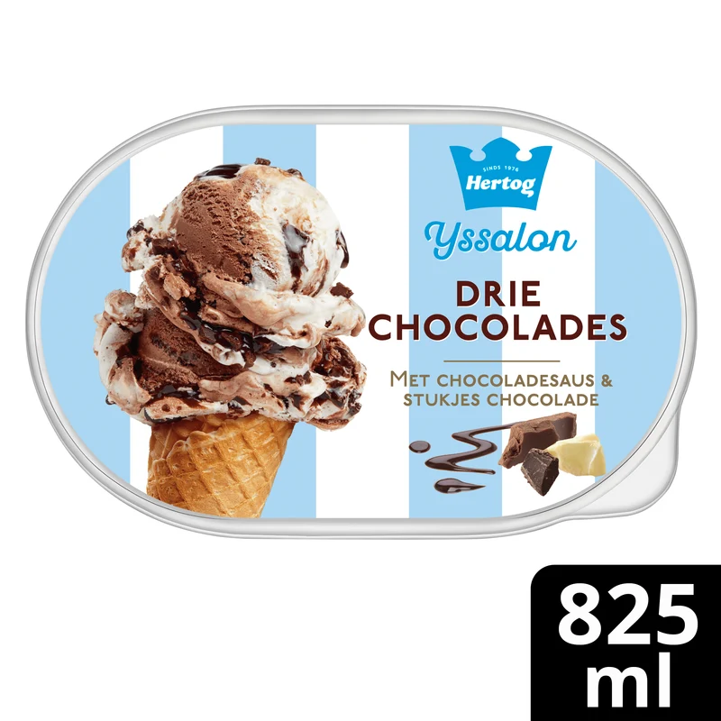 Hertog IJssalon drie chocolades