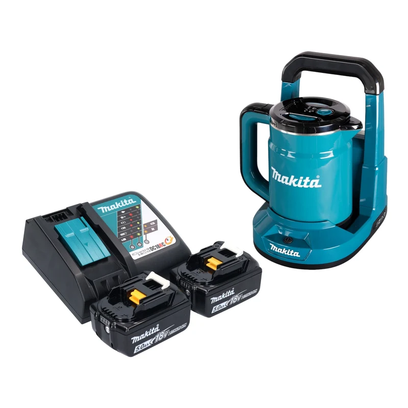 Makita DKT 360 RT2 Akku Wasserkocher 36 V ( 2x 18 V ) 0,8 L + 2x Akku 5,0 Ah + Ladegerät