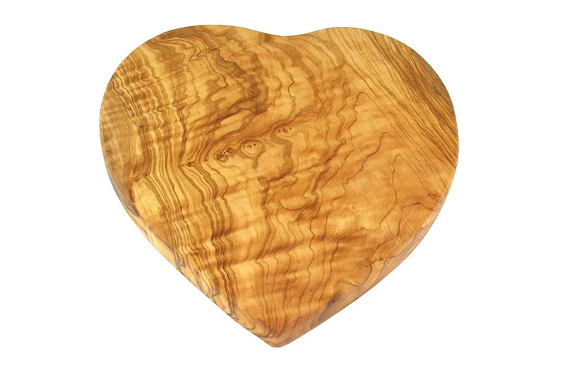 Frühstücksbrett Herzform groß 25 x 24 cm Olivenholz