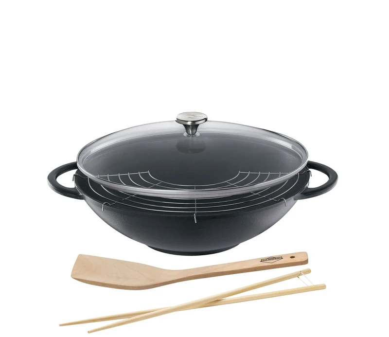 Wok 36 Provence Glasdeckel schwarz
