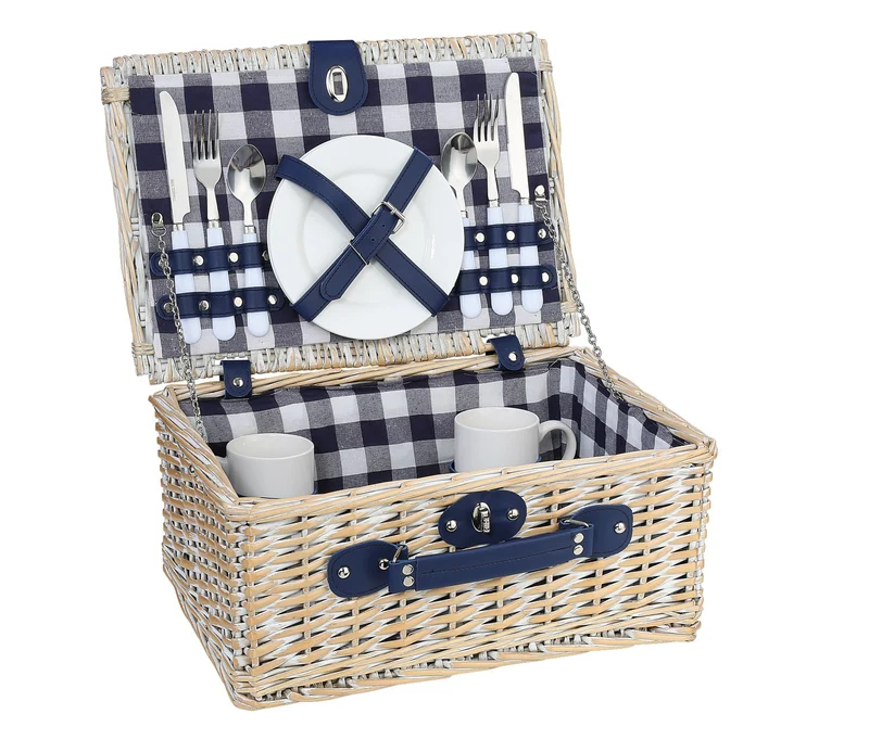 Picknick-Korb AROLO vintage weiß