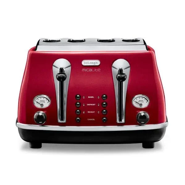 De'Longhi Icona Micalite 4-Slice Toaster Red | CTOM4003