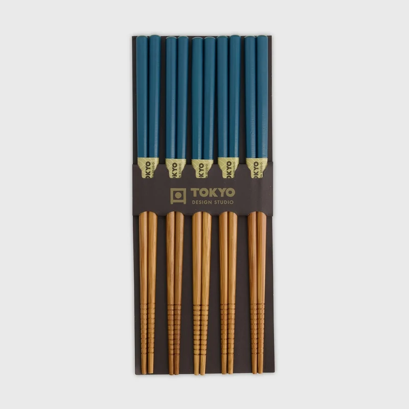 Essstäbchen Chopsticks Bambus petrol 5 Paar