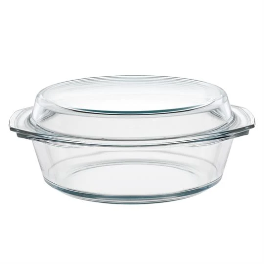 Kasserolle Bräter rund mit Deckel Glas 268x118mm 3,50l.