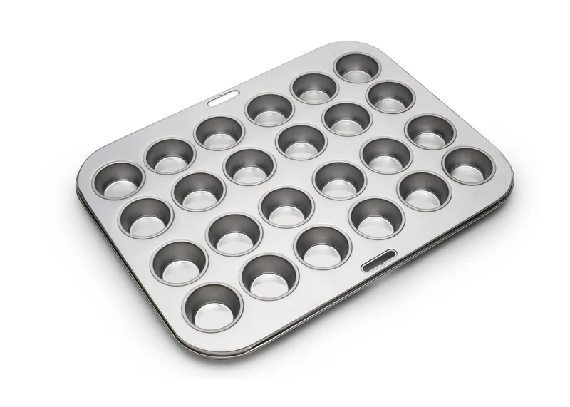 Mini-Muffinform aus Edelstahl, 24 Tassen, 10,5 x 13,7 Zoll