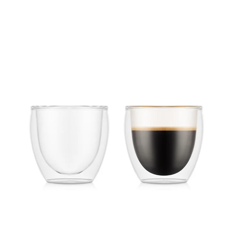 Glas Pavina doppelwandig, 0.08 l, Transparent 2 Stück