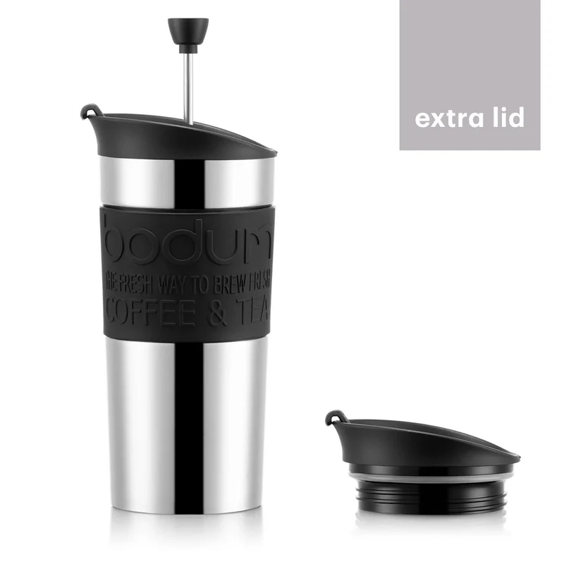 Kaffeebereiter mit extra Trinkaufsatz, Doppelwandig Edelstahl, 0.35 l