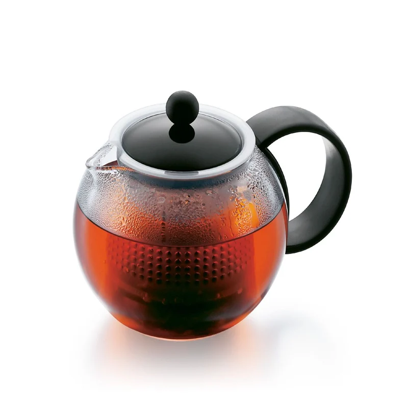 Teebereiter Assam schwarz mit Kunststoffsieb und Kunststoffdeckel, 0.5 l