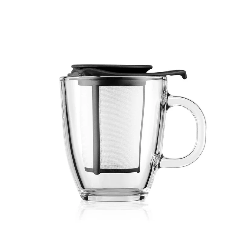 Glastasse Yo-Yo mit Kunststofffilter schwarz 0.35 l