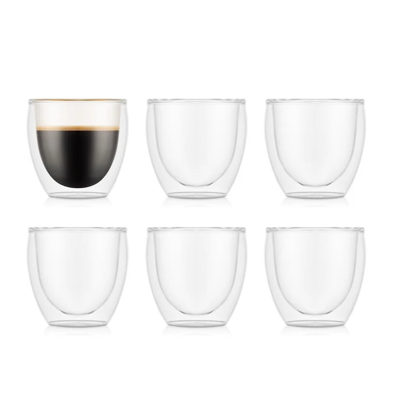 Glas Pavina doppelwandig, 0.08 l, Transparent 6 Stück