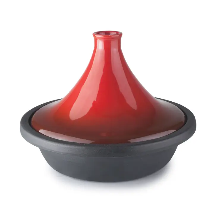 Tajine Gusseisen rot schwarz 27 cm