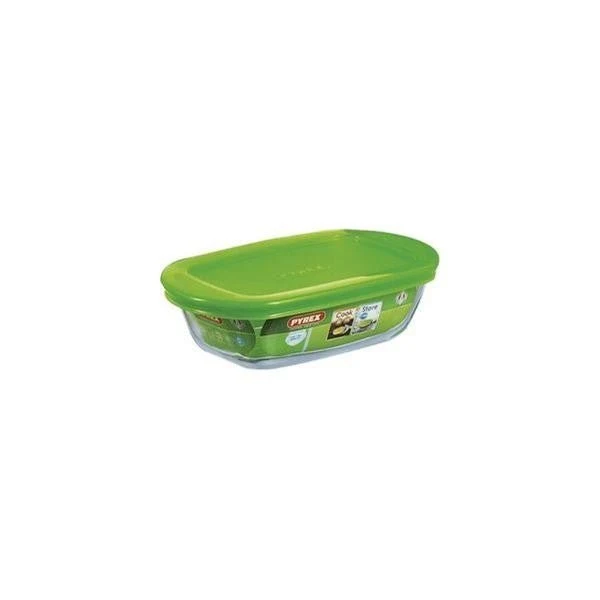 Pyrex Cook & Store 1.1L Oblong Box – Green Lid