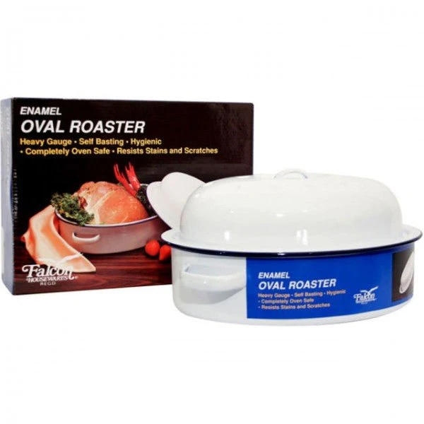 30cm Oval Enamel Roaster – Falcon