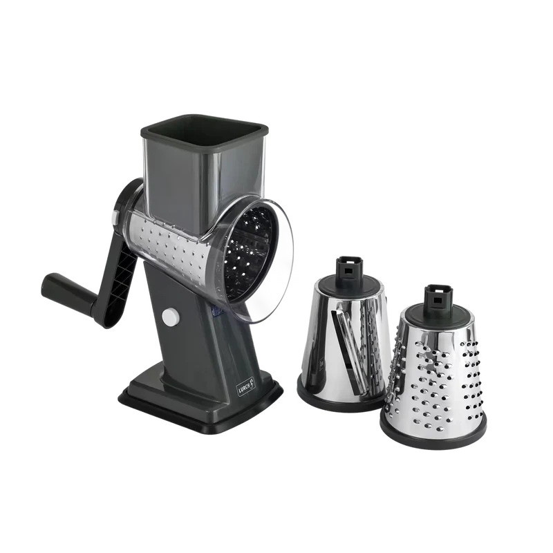 Standtrommelreibe Easy Prep iron grey (3 Reibetrommeln: Scheiben, fein, extra-fein)
