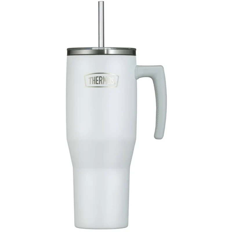 REFRESHING SERIES Isolierbecher white matt 1,10 L | Mit Komfortgriff & Strohhalm