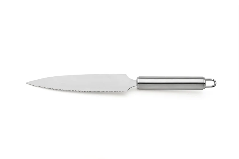 Kuchenmesser aus Edelstahl mit Wellenschliff