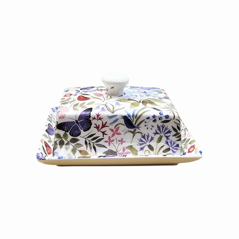 Shannonbridge Pottery Butterfly Garden Butter Dish