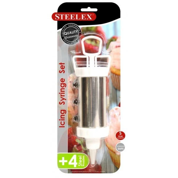 Steelex Stainless Steel Icing Set with 4 Nozzles