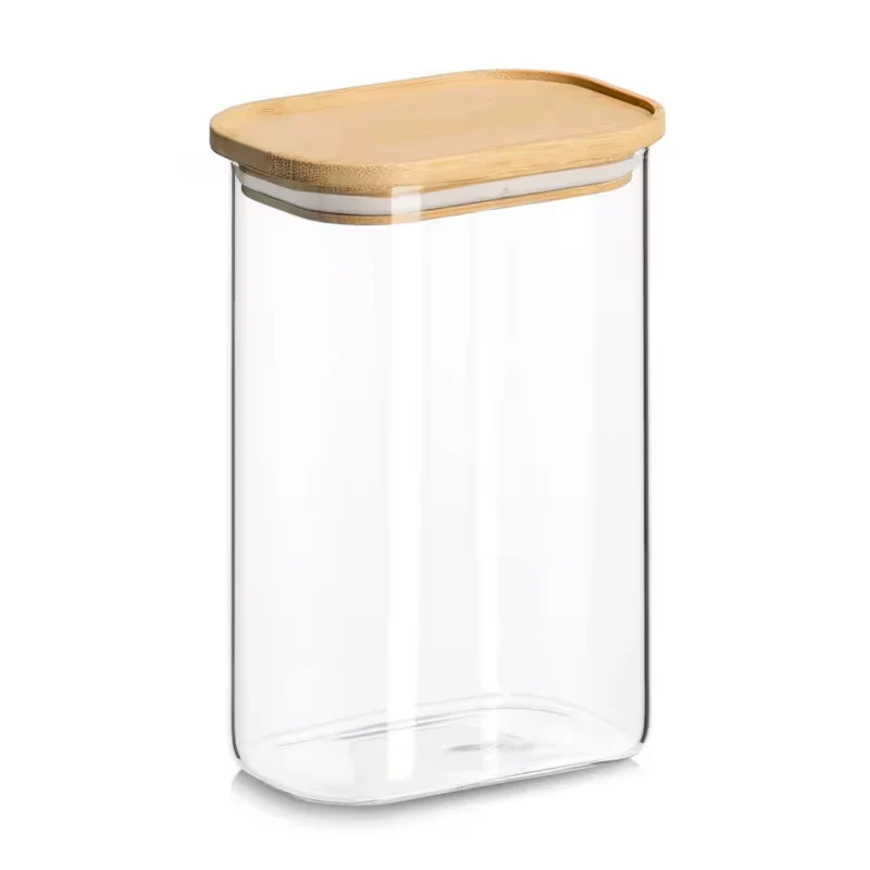 Vorratsglas mit Bambusdeckel, 1300 ml 12,8x9x18,8 cm