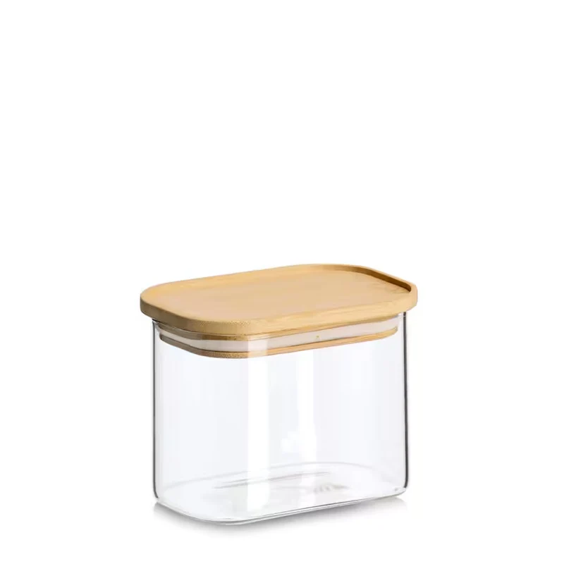 Vorratsglas mit Bambusdeckel, 600 ml 12,8x9x10 cm