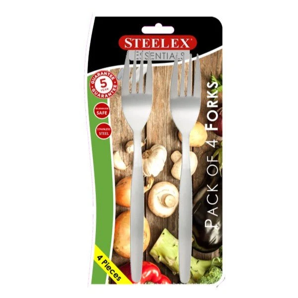 Steelex Essentials 4 Carded Dessert Forks