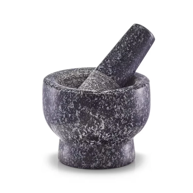 Mörser & Stößel-Set, Granit, anthrazit Ø 9 cm × 6,5 cm