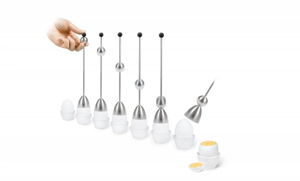 "Clack" Eieröffner Klassik Edition, Silikonkugel schwarz