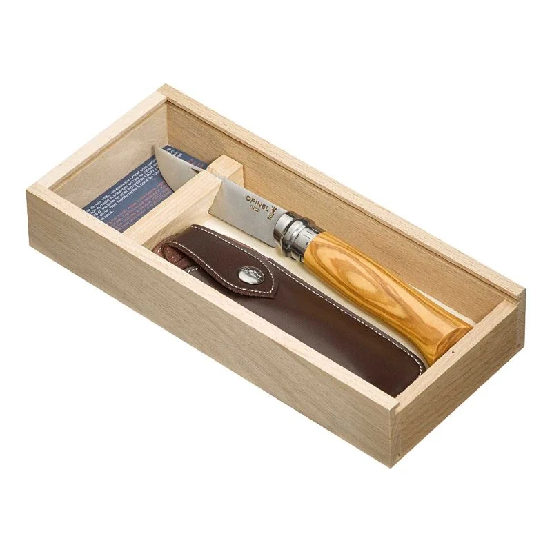 Taschenmesser No. 8 Edelstahl/Olivenholz mit Etui