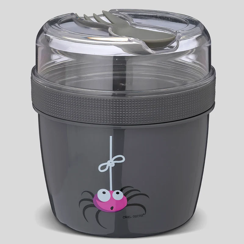 Kinder Lunchbox mit Kühlakku N'ice Cup - L Spinne grau