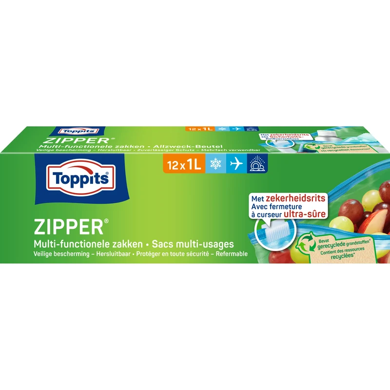 Toppits Zipper Multi-functionele Zakken 1L
