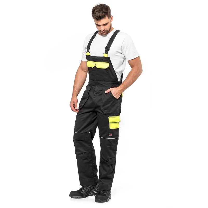 Latzhose HELIOS AVACORE in schwarz und gelb, Größe 54