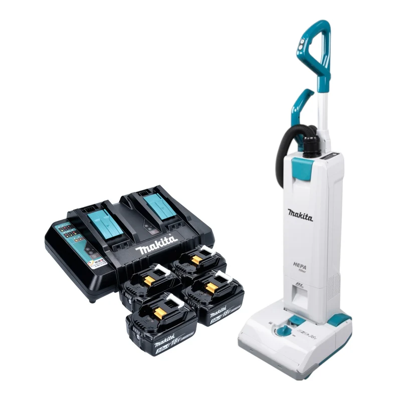 Makita DVC 560 PF4 Akku Staubsauger 36 V ( 2x 18 V ) 5 l Brushless + 4x Akku 3,0 Ah + Ladegerät