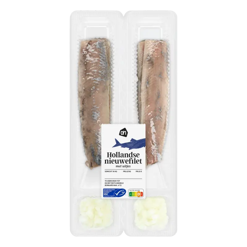 Haringfilet met uitjes (Hollandse nieuwe)