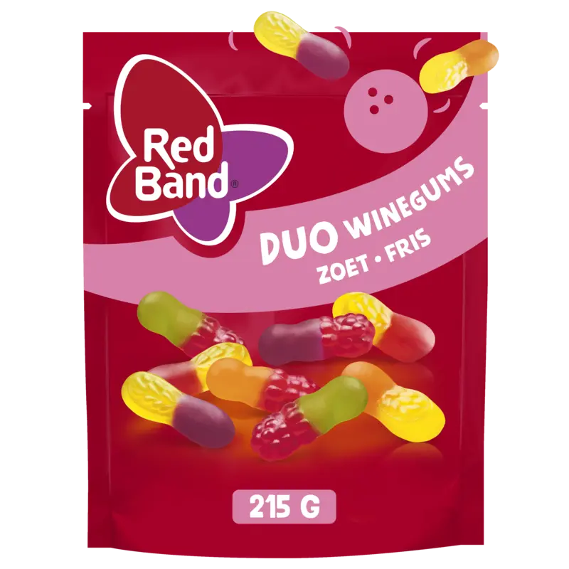 Red Band Duo winegums zoet fris