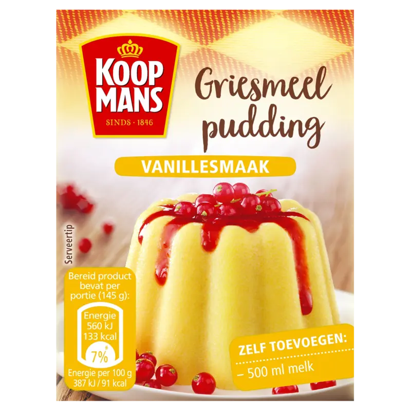 Koopmans Griesmeelpudding vanillesmaak