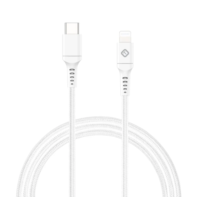 Tekya 10' USB-C to Lightning Braided Cable - White