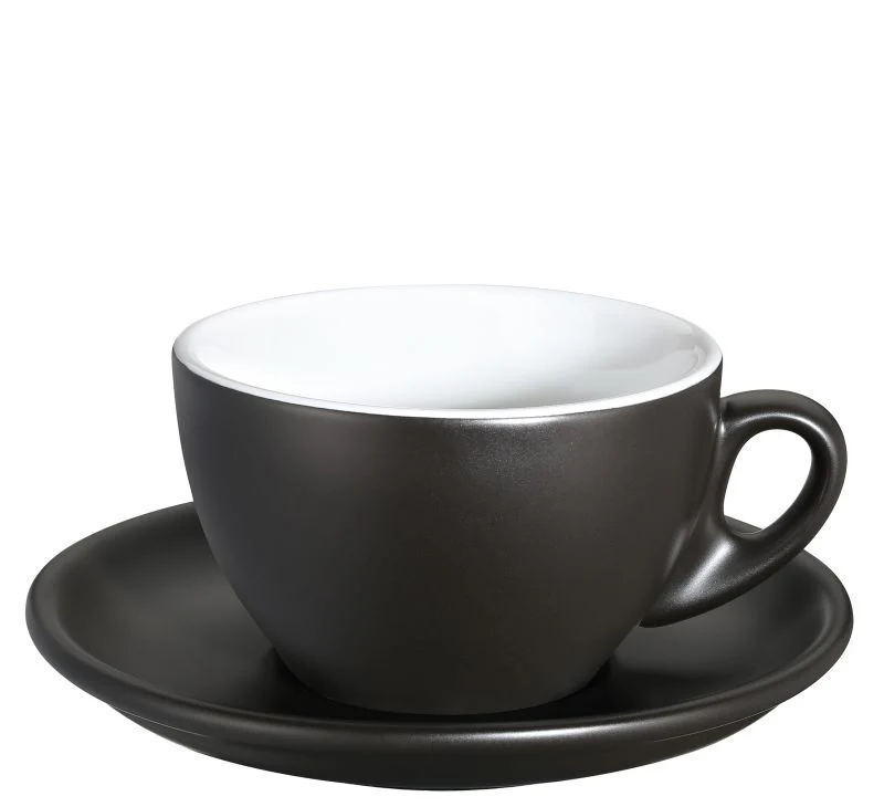 Cappuccinotasse schwarz matt Roma