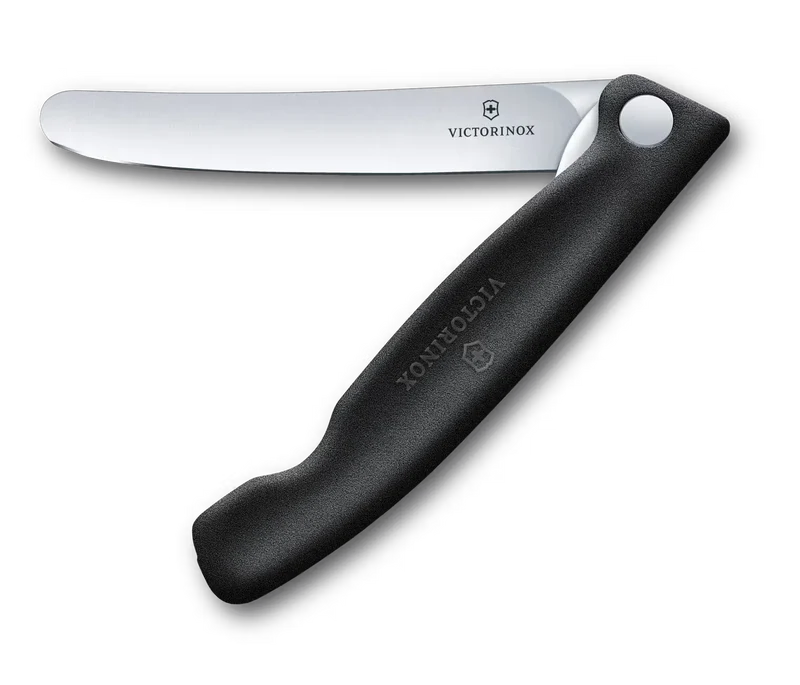 Picknickmesser 11 cm gerade schwarz Swiss Classic