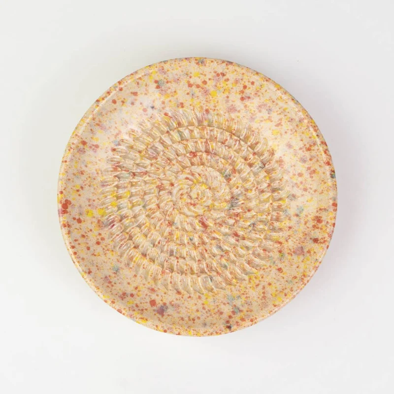 Keramikreibe "Konfetti" 12cm für Knoblauch, Ingwer & Gewürze