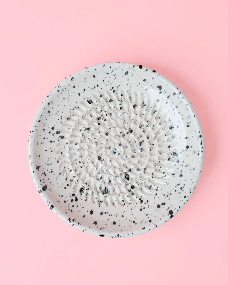 Keramikreibe "Granit" 12cm für Knoblauch, Ingwer & Gewürze