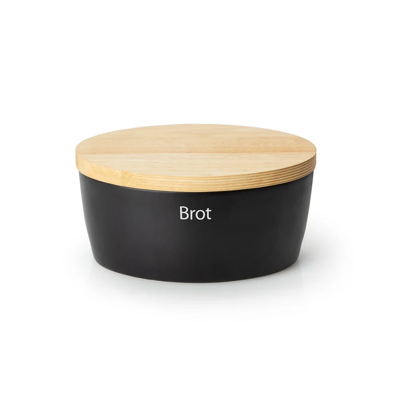 Brottopf oval schwarz 27 x 20 x 13,5 cm Keramik