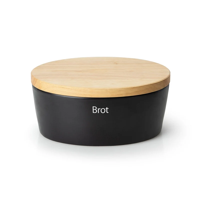 Brottopf oval schwarz 30 x 23 x 13,5 cm Keramik
