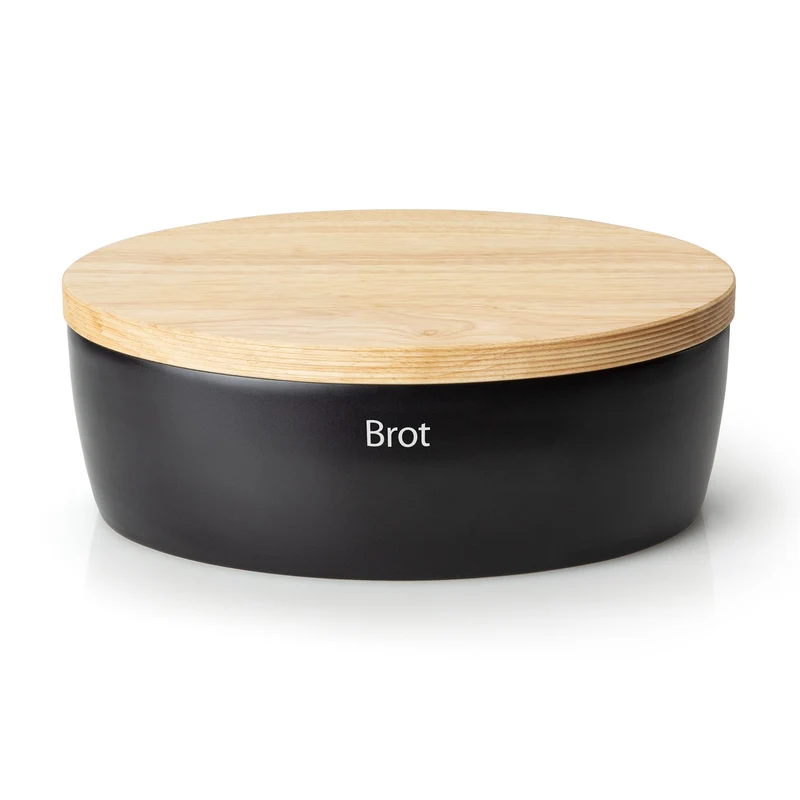 Brottopf oval schwarz 36 x 23 x 13,5 cm Keramik